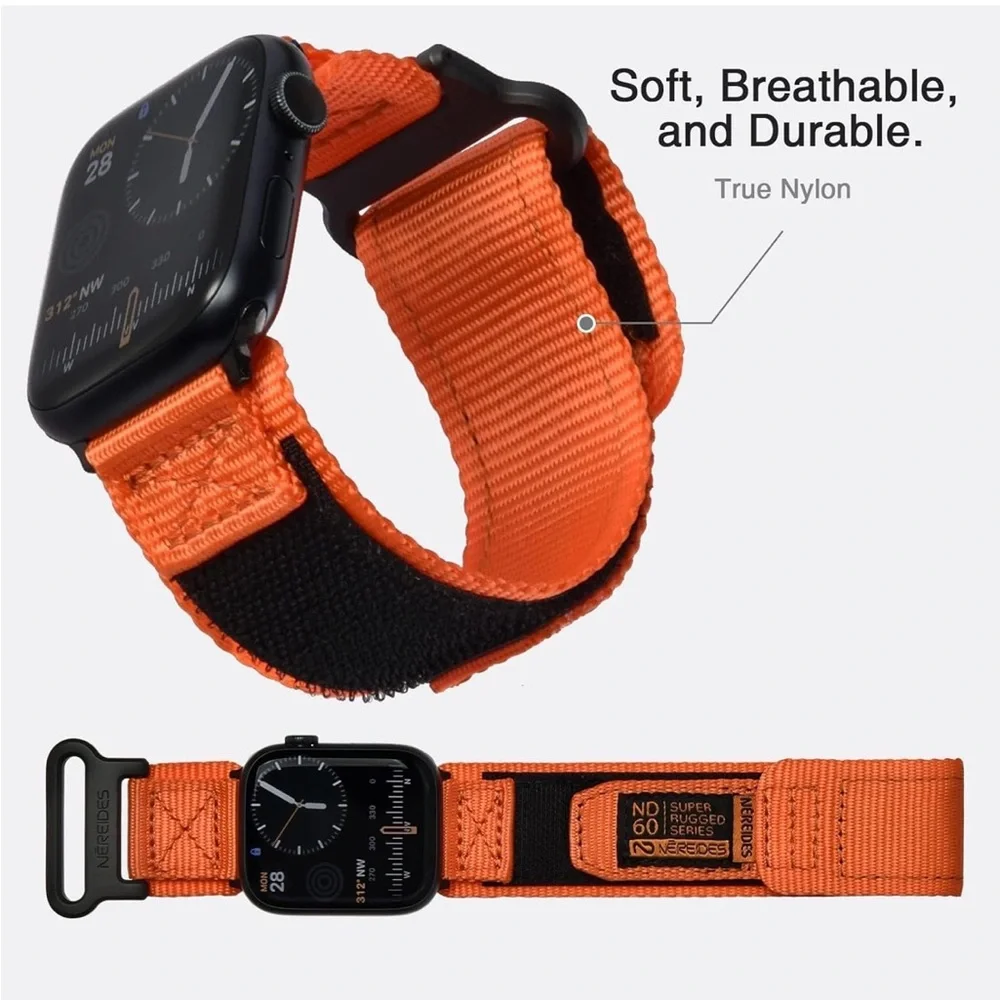 Orange and Black Smartwatch with Nylon Band